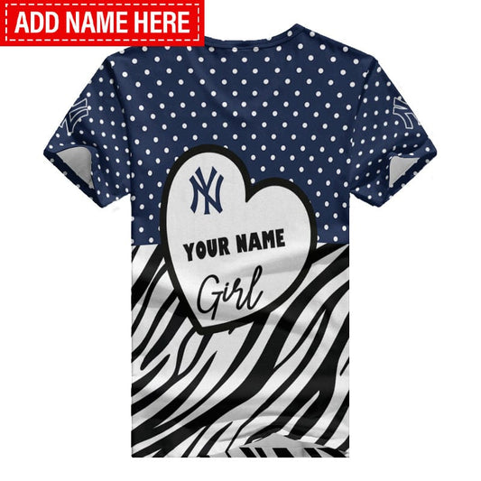 New York Yankees Personalized Summer V-neck Women T-shirt BG342