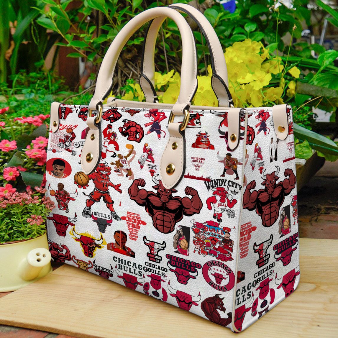 Chicago Bulls Leather Hand Bag BB24