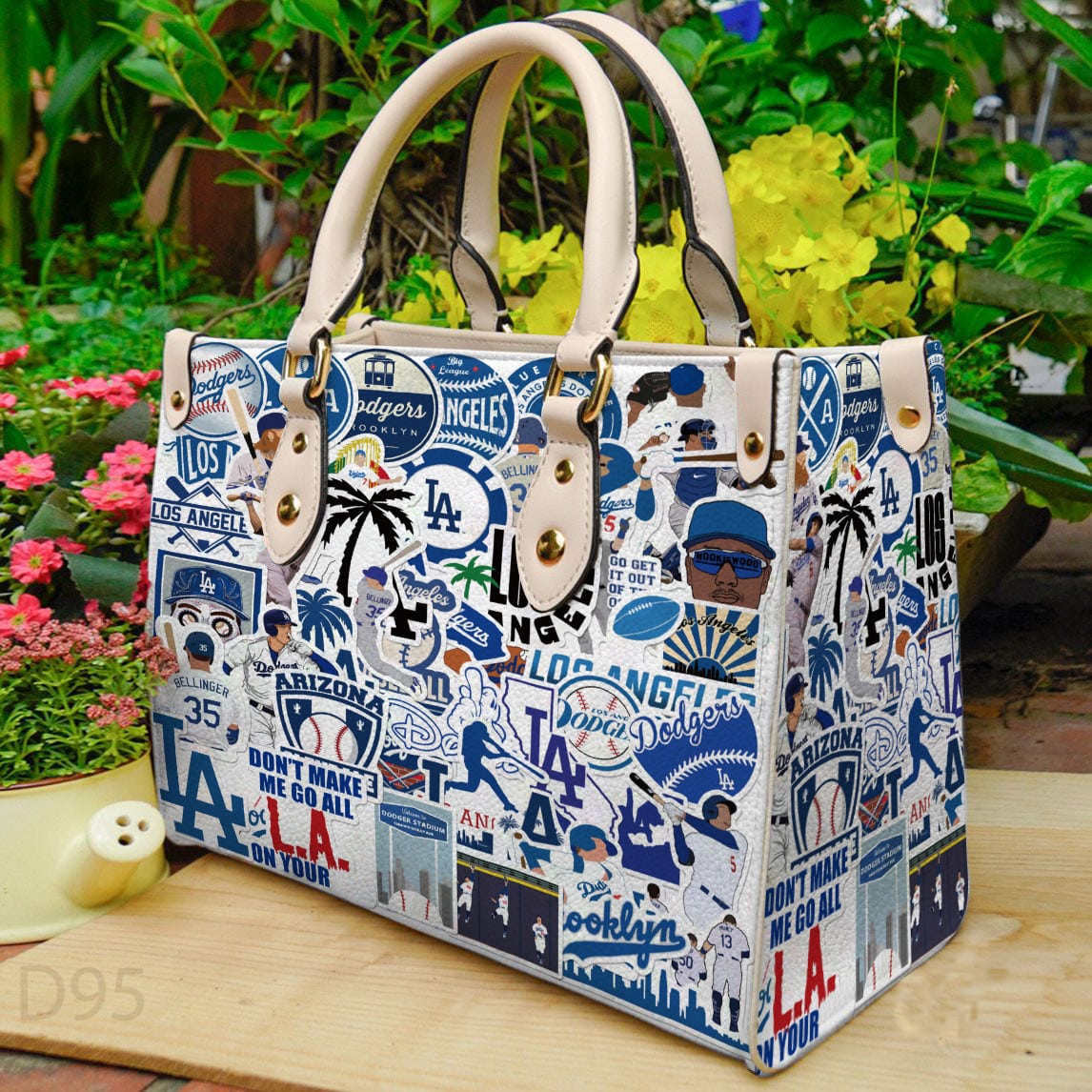 Los Angeles Dodgers Leather Hand Bag BB40