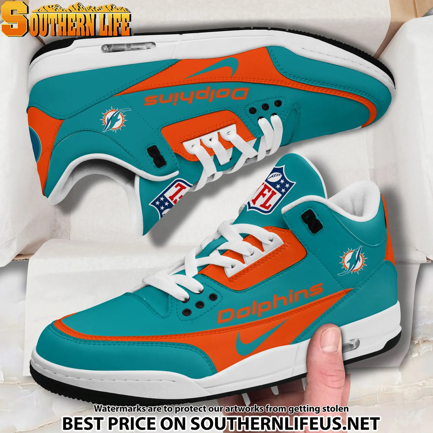 Miami Dolphins JD3 New Sport Football Sneakers AZBTAJ3000281