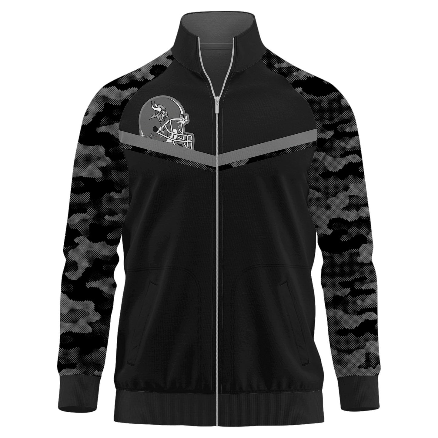 Minnesota Vikings Premium Unisex Camo Stand Collar Jacket AZBTSCJK000020