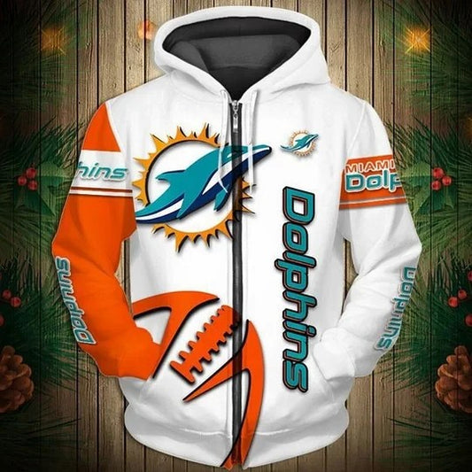 Miami Dolphins Limited Edition All Over Print Zip Up Hoodie NA0027
