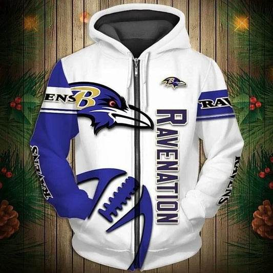 Baltimore Ravens Limited Edition All Over Print Zip Up Hoodie NA0001