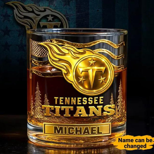 Tennessee Titans Golden Logo Whiskey Glass SP12