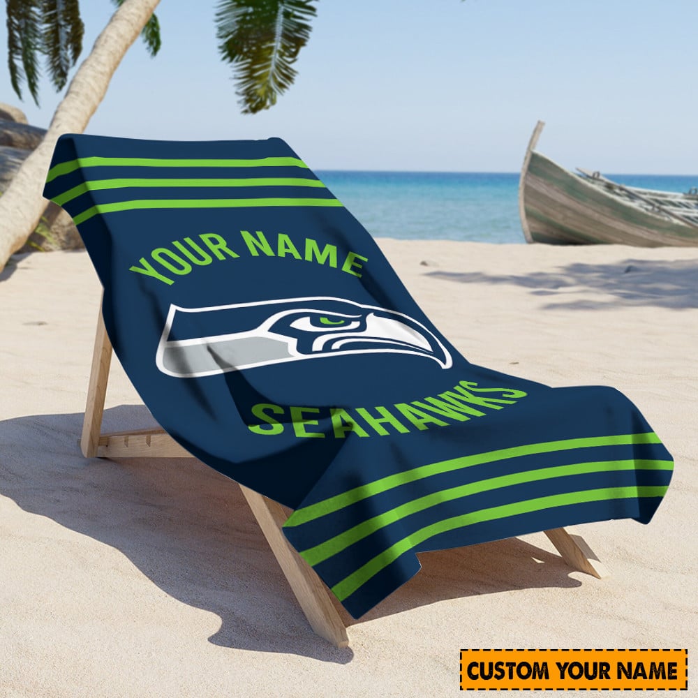 Seattle Seahawks Personalized Limited Edition Beach Towel  AZBTOWEL122