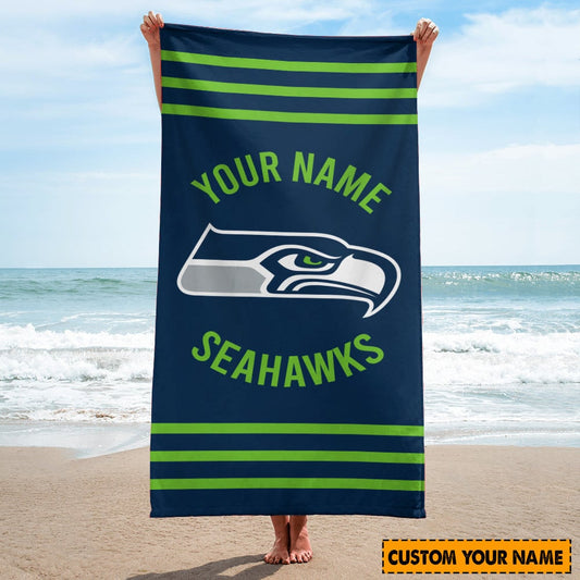 Seattle Seahawks Personalized Limited Edition Beach Towel  AZBTOWEL122