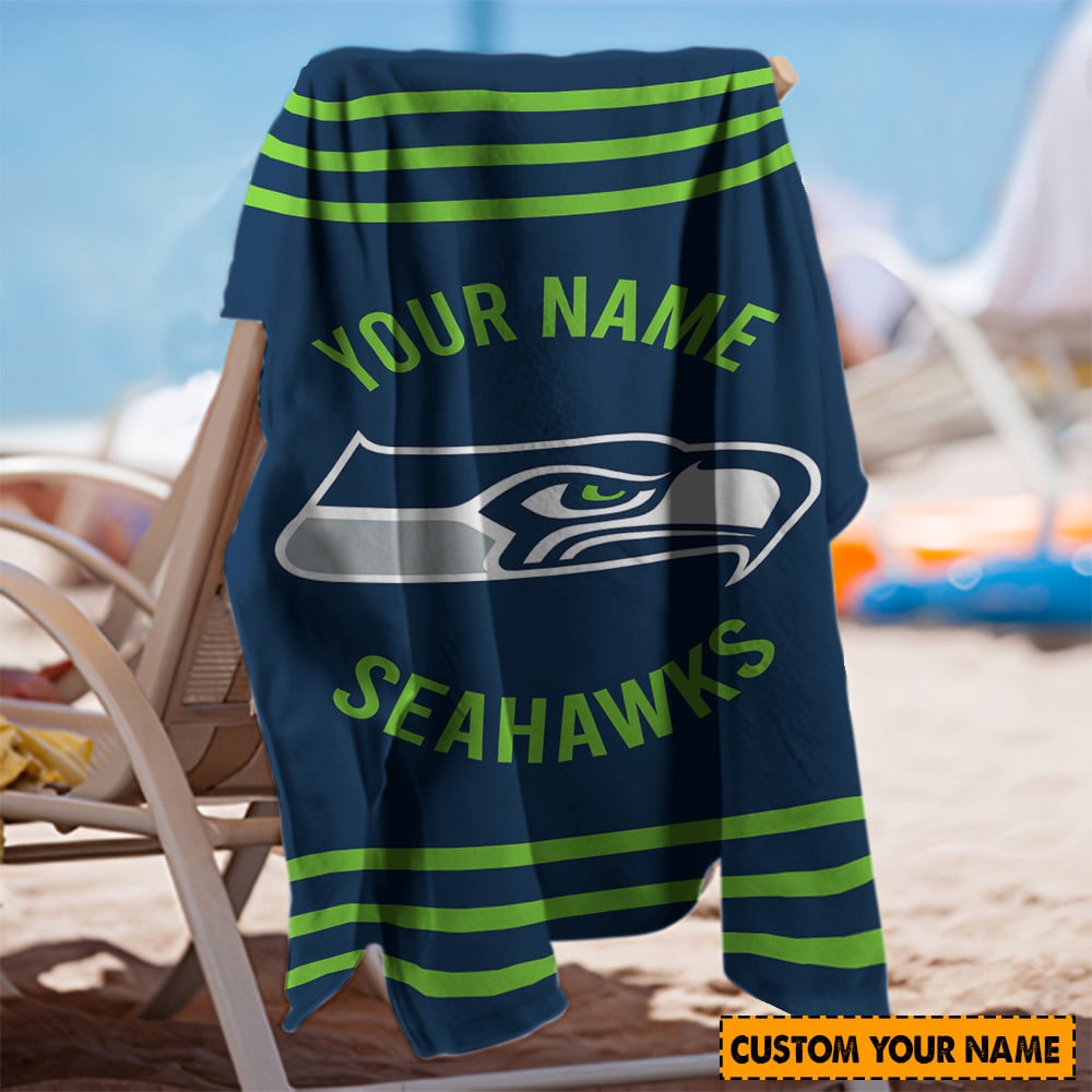 Seattle Seahawks Personalized Limited Edition Beach Towel  AZBTOWEL122