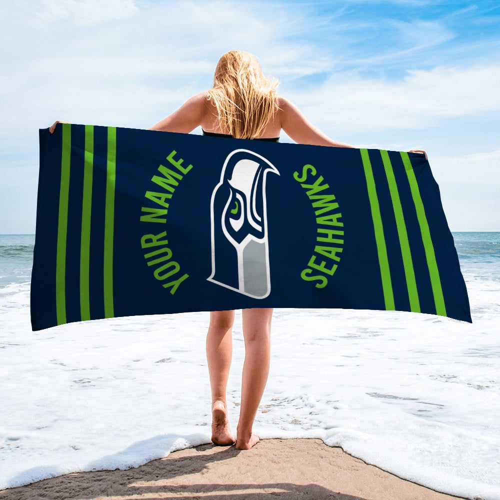 Seattle Seahawks Personalized Limited Edition Beach Towel  AZBTOWEL122