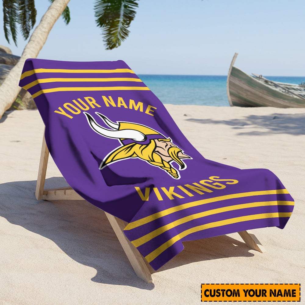 Minnesota Vikings Personalized Limited Edition Beach Towel  AZBTOWEL118