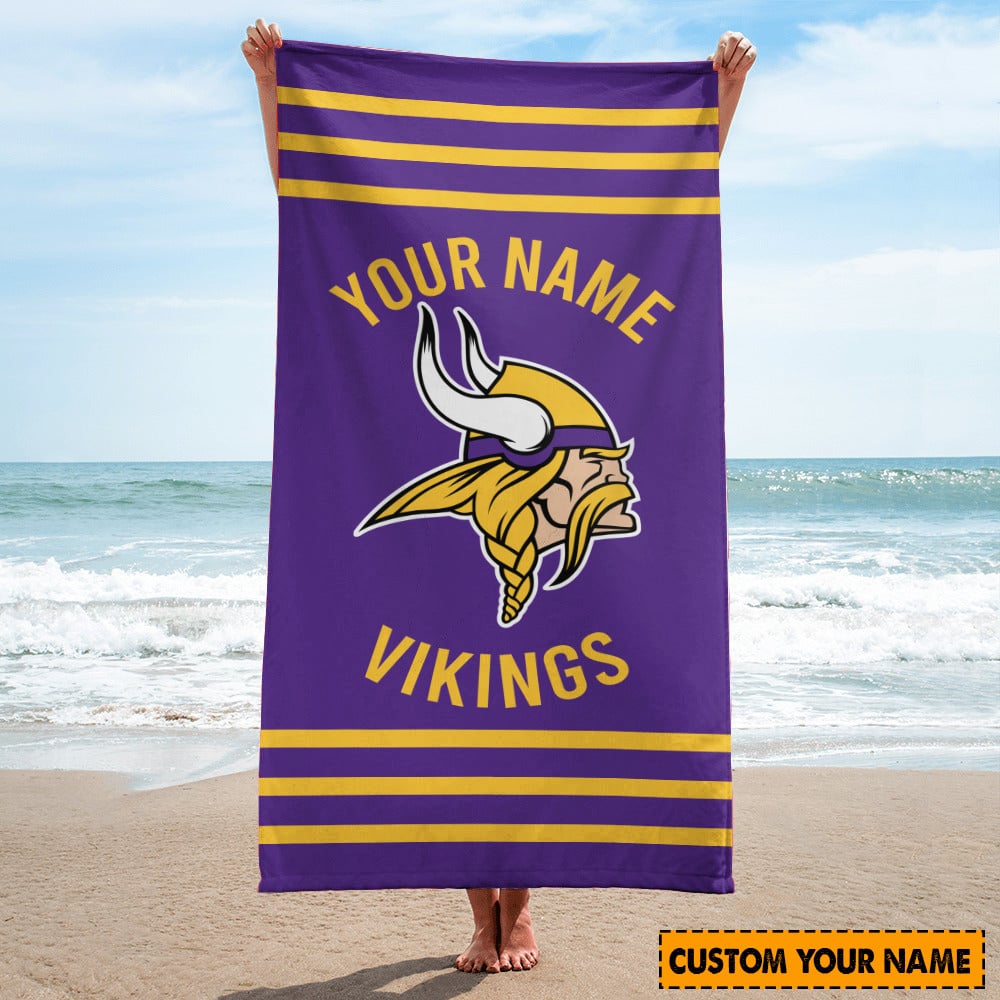 Minnesota Vikings Personalized Limited Edition Beach Towel  AZBTOWEL118