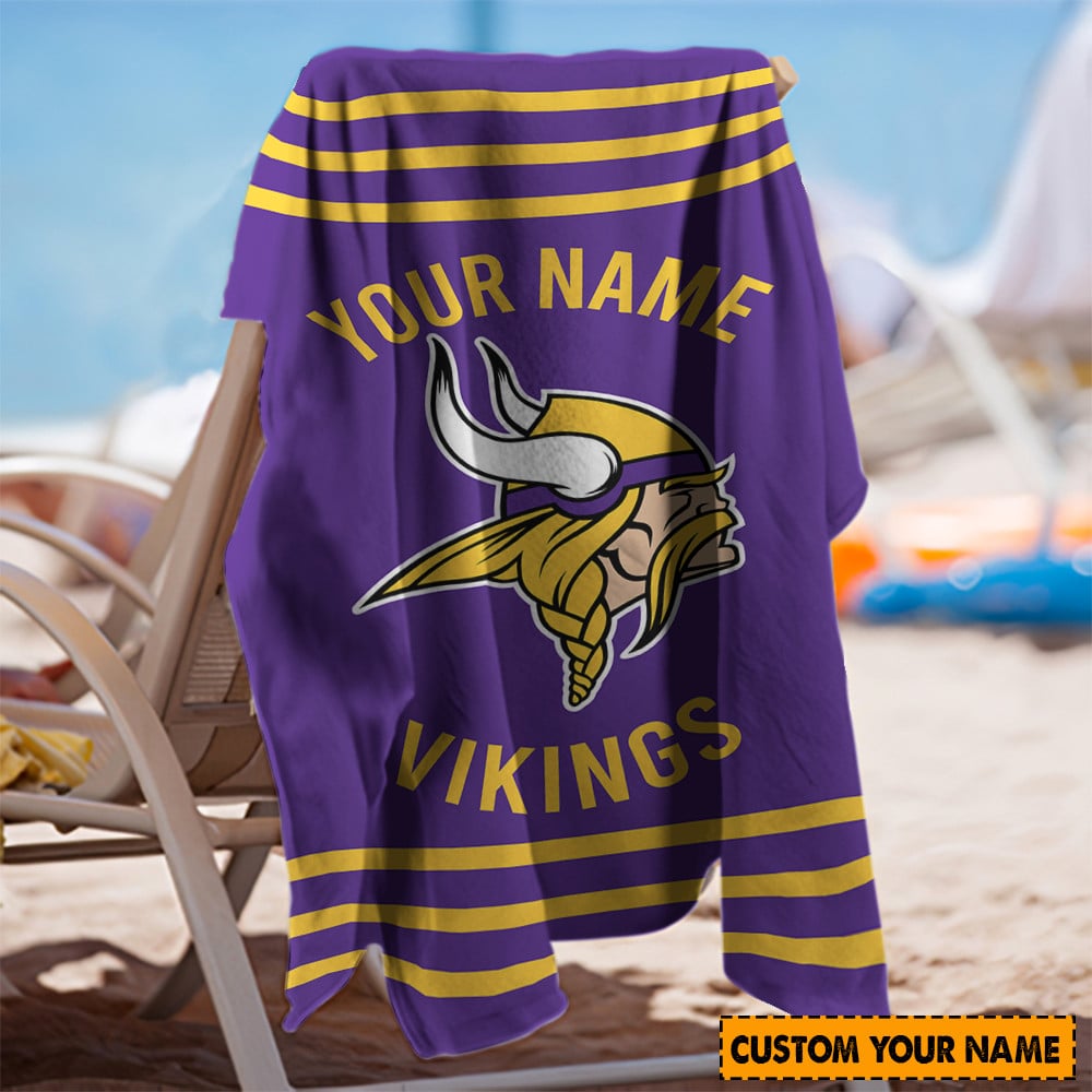 Minnesota Vikings Personalized Limited Edition Beach Towel  AZBTOWEL118
