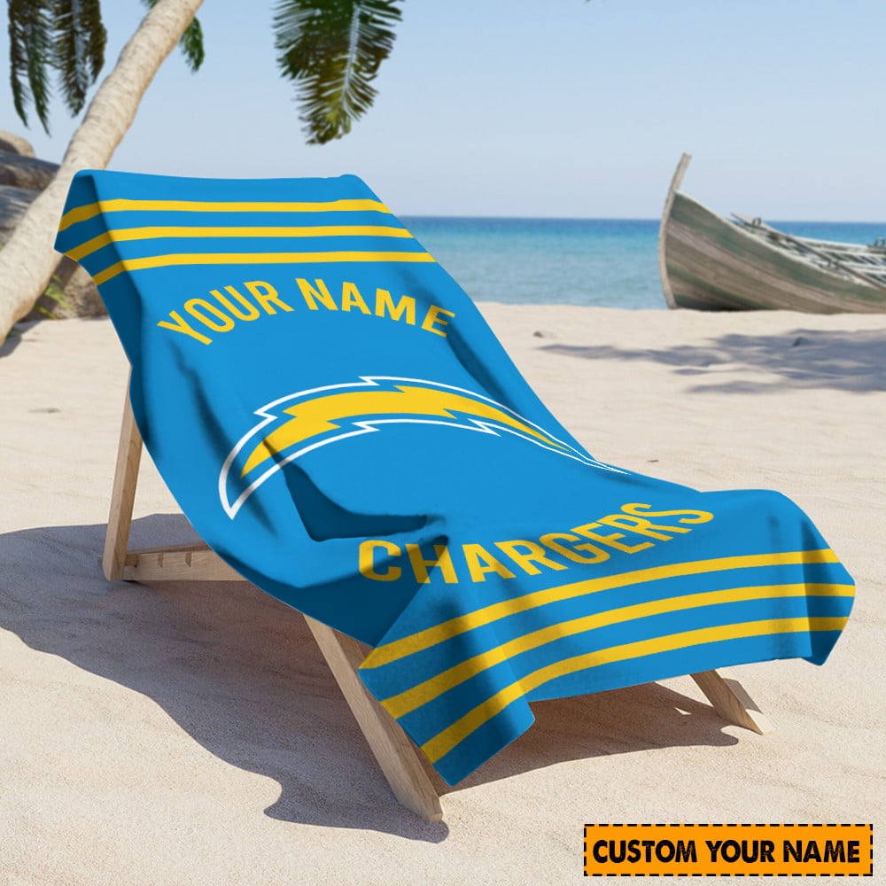 Los Angeles Chargers Personalized Limited Edition Beach Towel  AZBTOWEL108