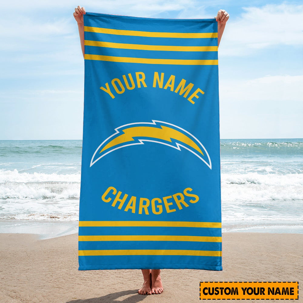 Los Angeles Chargers Personalized Limited Edition Beach Towel  AZBTOWEL108