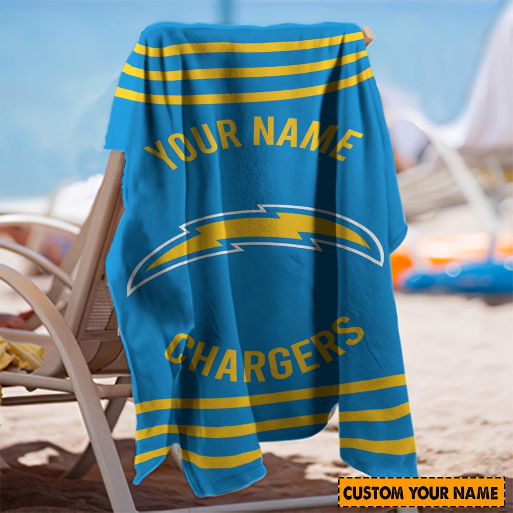 Los Angeles Chargers Personalized Limited Edition Beach Towel  AZBTOWEL108