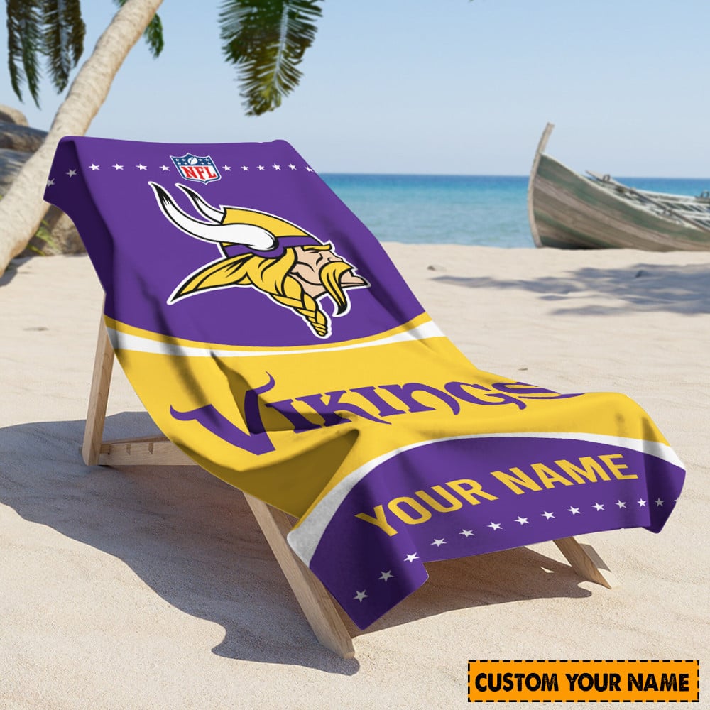 Minnesota Vikings Personalized Limited Edition Beach Towel  AZBTOWEL026
