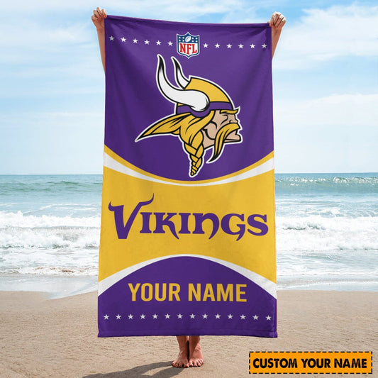 Minnesota Vikings Personalized Limited Edition Beach Towel  AZBTOWEL026