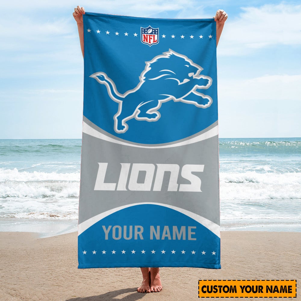 Detroit Lions Personalized Limited Edition Beach Towel AZBTOWEL019