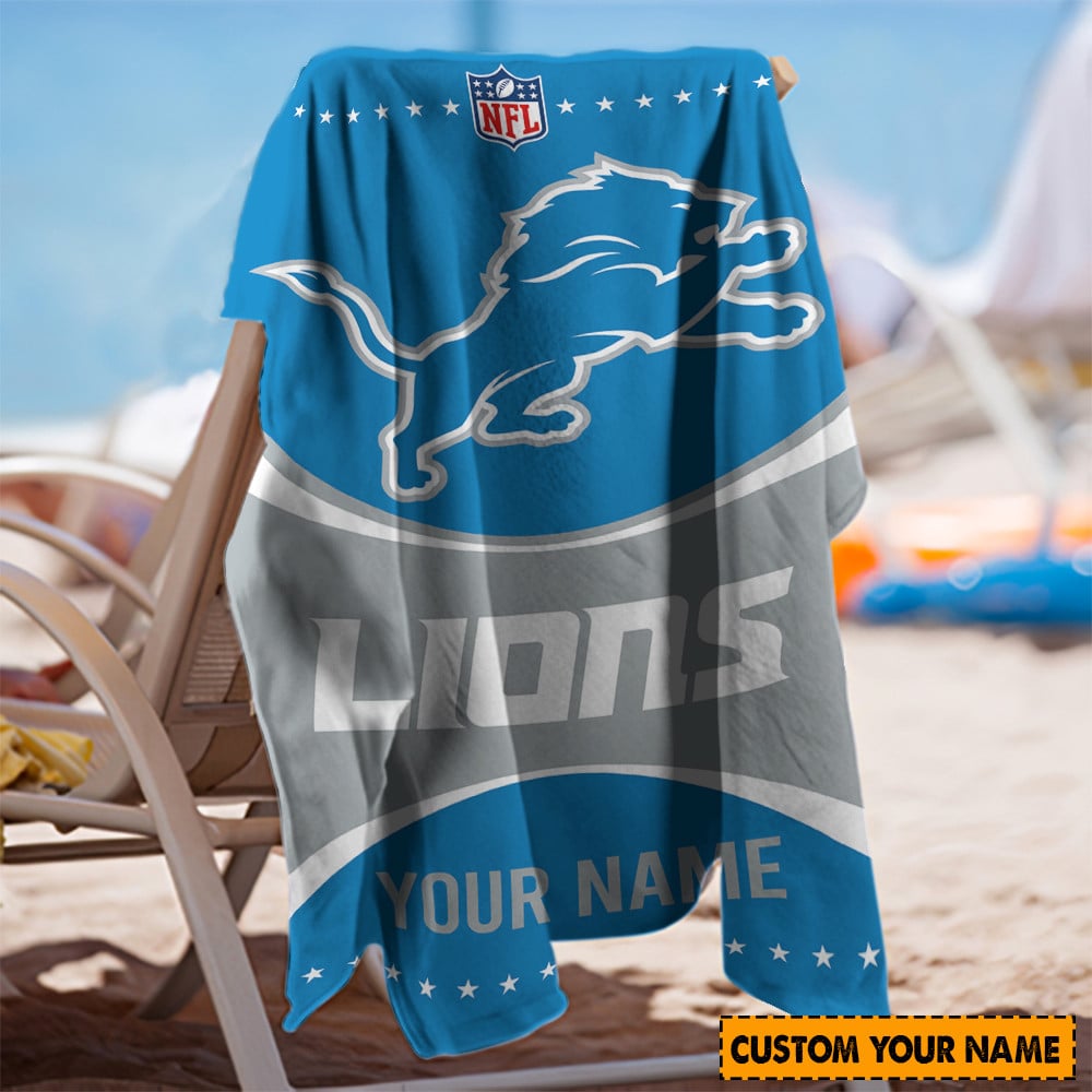 Detroit Lions Personalized Limited Edition Beach Towel AZBTOWEL019