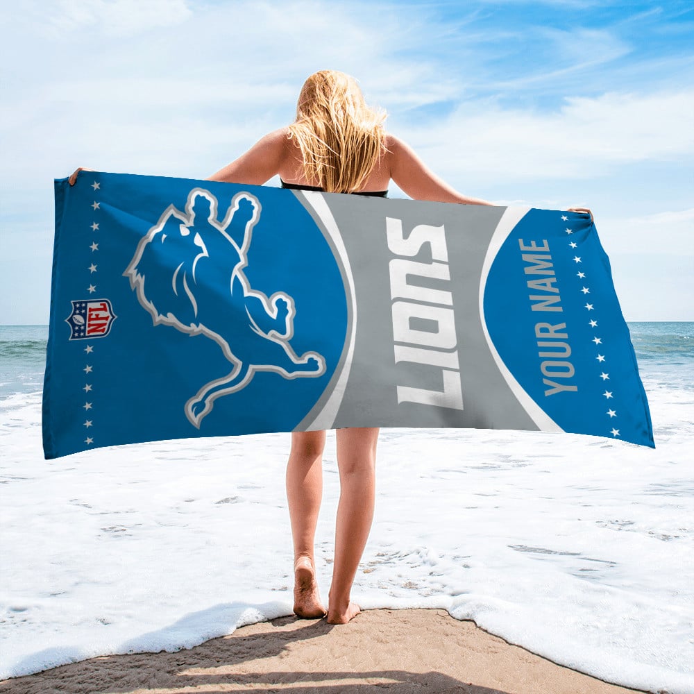 Detroit Lions Personalized Limited Edition Beach Towel AZBTOWEL019