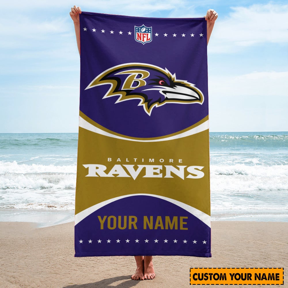 Baltimore Ravens Personalized Limited Edition Beach Towel AZBTOWEL015