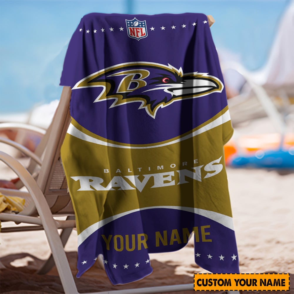 Baltimore Ravens Personalized Limited Edition Beach Towel AZBTOWEL015
