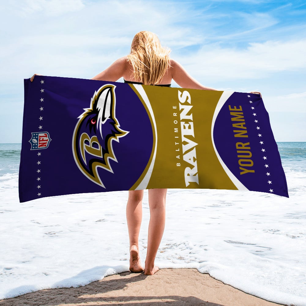 Baltimore Ravens Personalized Limited Edition Beach Towel AZBTOWEL015