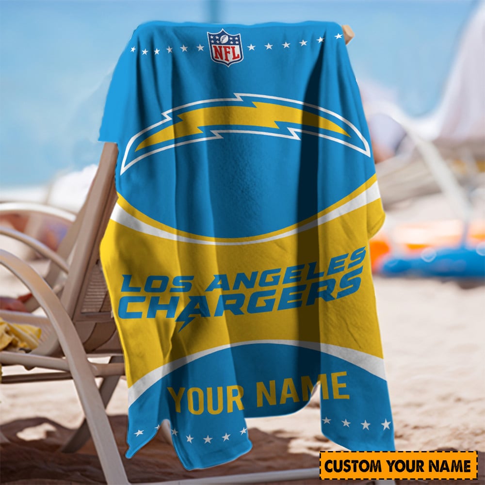 Los Angeles Chargers Personalized Limited Edition Beach Towel  AZBTOWEL102