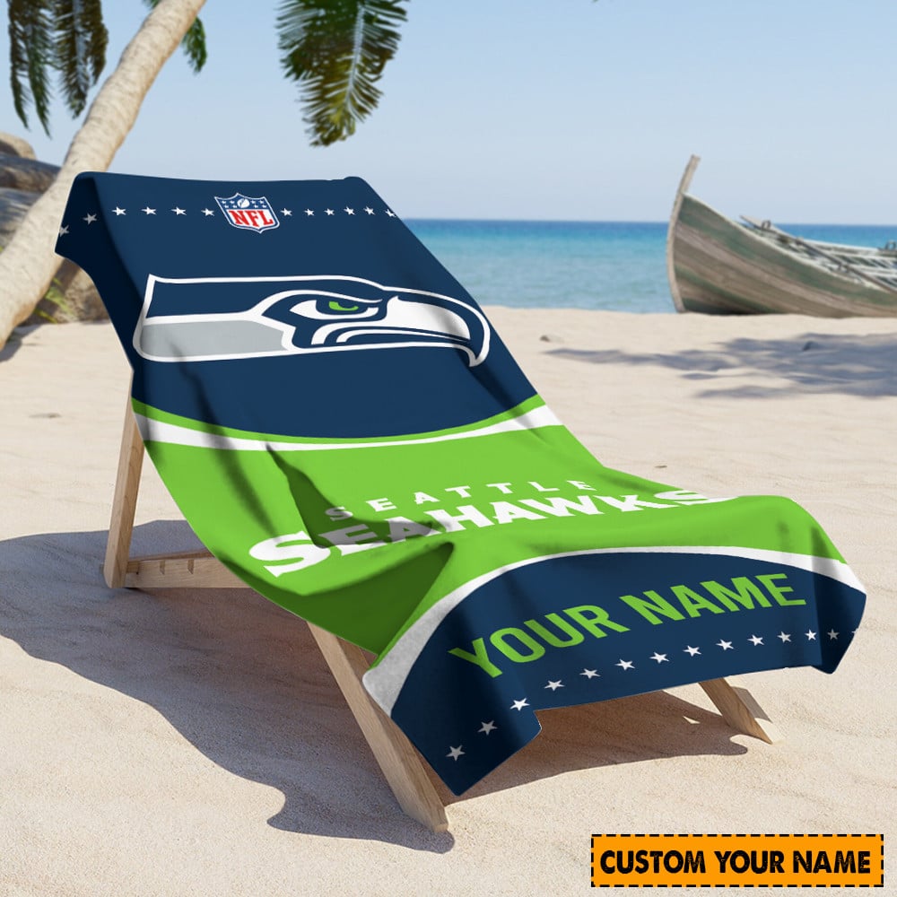 Seattle Seahawks Personalized Limited Edition Beach Towel  AZBTOWEL003