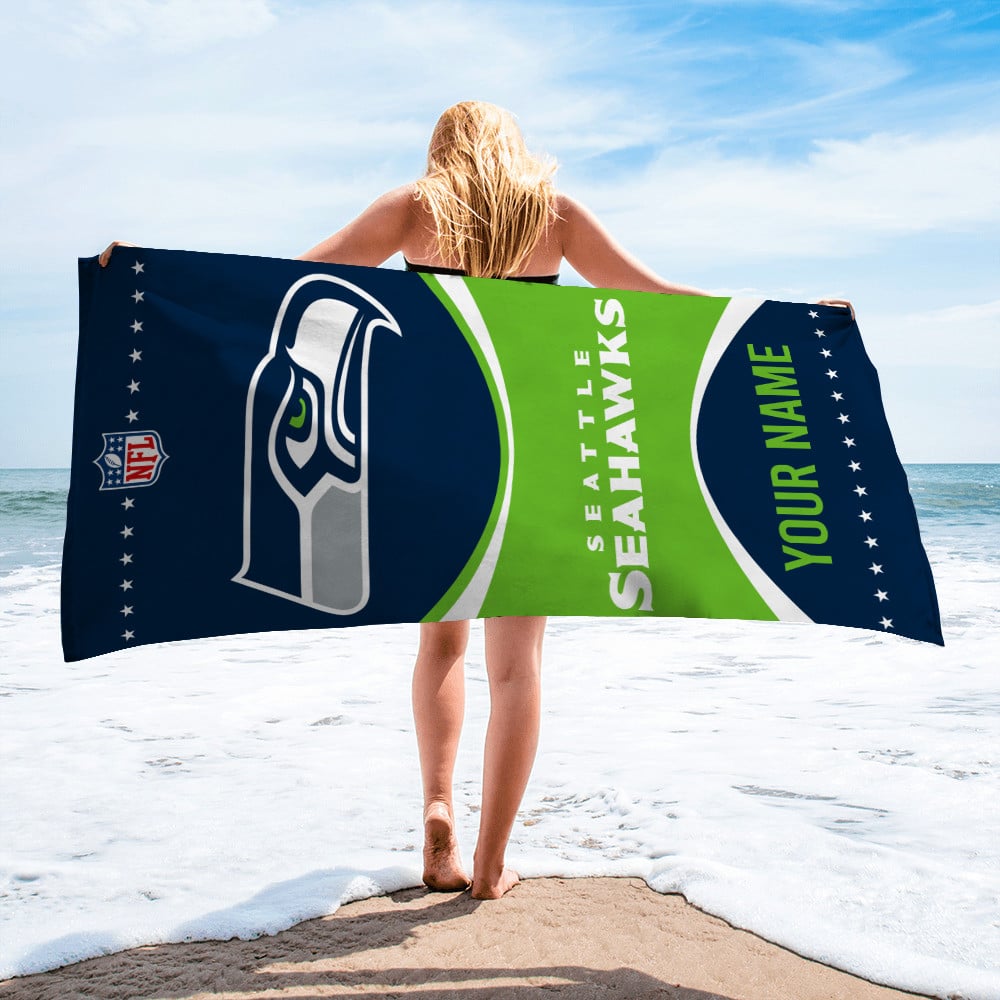 Seattle Seahawks Personalized Limited Edition Beach Towel  AZBTOWEL003