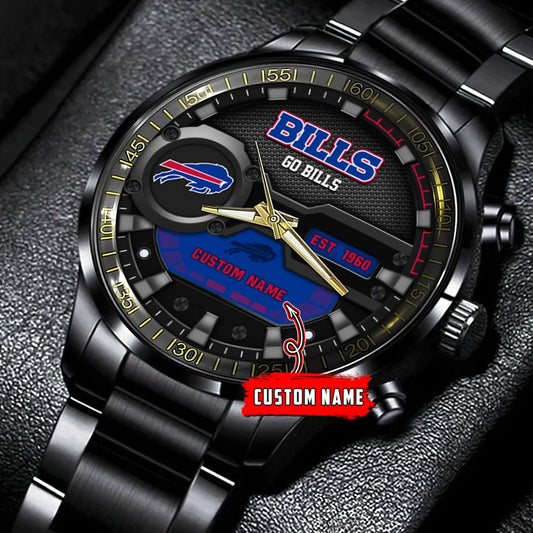 Buffalo Bills Black Fashion Watch Gifts For Sport Fans AZWATCH61