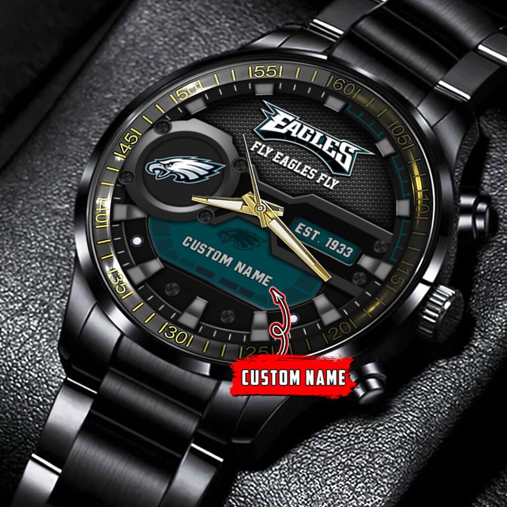 Philadelphia Eagles Black Fashion Watch Gifts For Sport Fans AZWATCH71