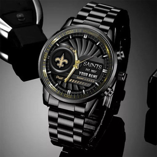 New Orleans Saints Black Fashion Watch Gifts For Sport Fans AZWATCH72
