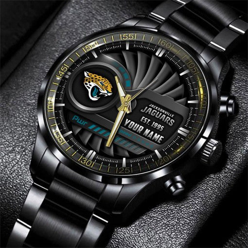 Jacksonville Jaguars Black Fashion Watch Gifts For Sport Fans AZWATCH75