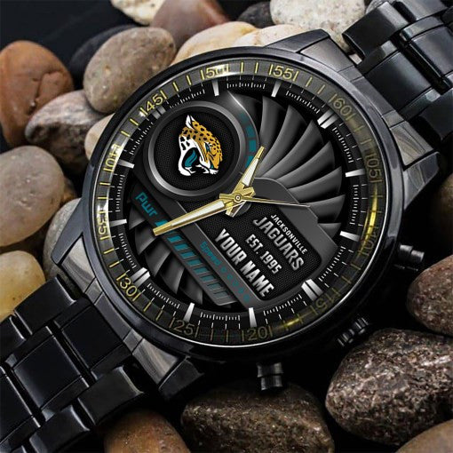 Jacksonville Jaguars Black Fashion Watch Gifts For Sport Fans AZWATCH75