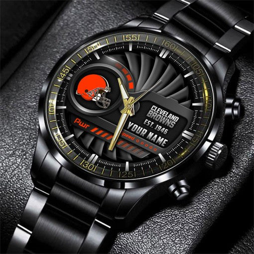 Cleveland Browns Black Fashion Watch Gifts For Sport Fans AZWATCH81