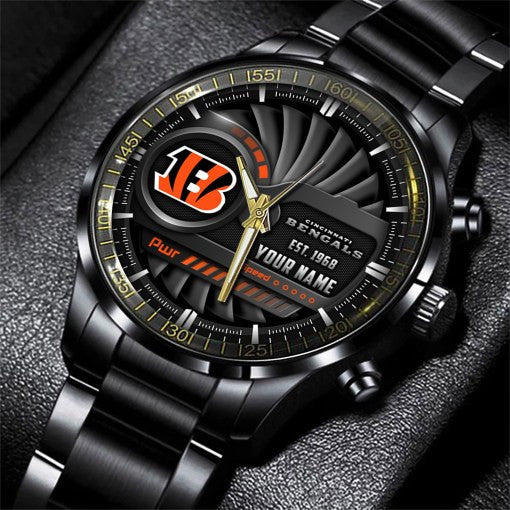 Cincinnati Bengals Black Fashion Watch Gifts For Sport Fans AZWATCH80