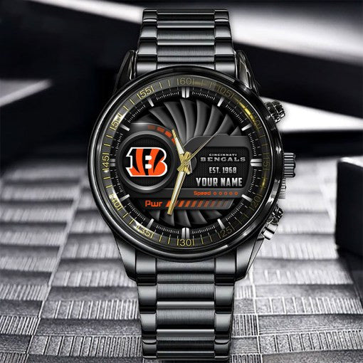Cincinnati Bengals Black Fashion Watch Gifts For Sport Fans AZWATCH80