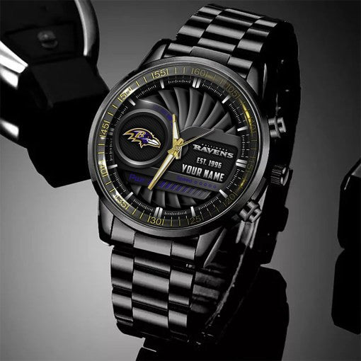 Baltimore Ravens Black Fashion Watch Gifts For Sport Fans AZWATCH85