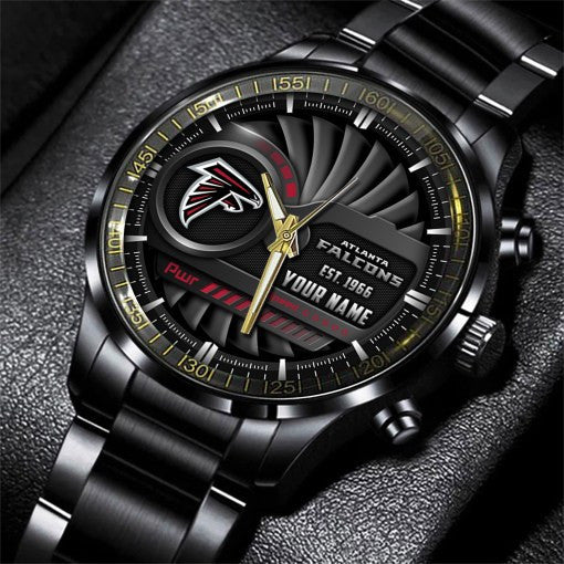 Atlanta Falcons Black Fashion Watch Gifts For Sport Fans AZWATCH83