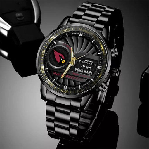 Arizona Cardinals Black Fashion Watch Gifts For Sport Fans AZWATCH82