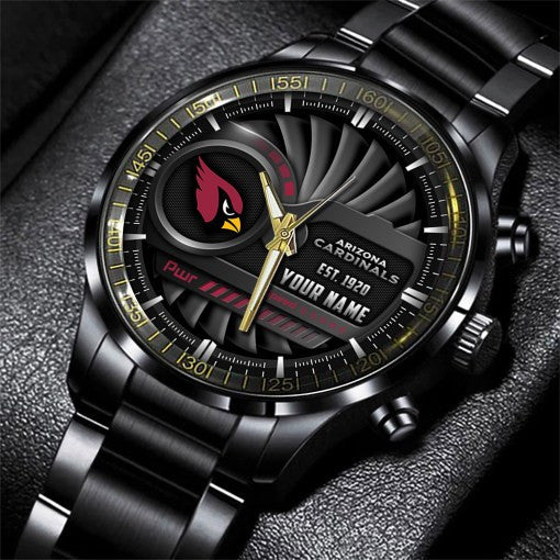 Arizona Cardinals Black Fashion Watch Gifts For Sport Fans AZWATCH82