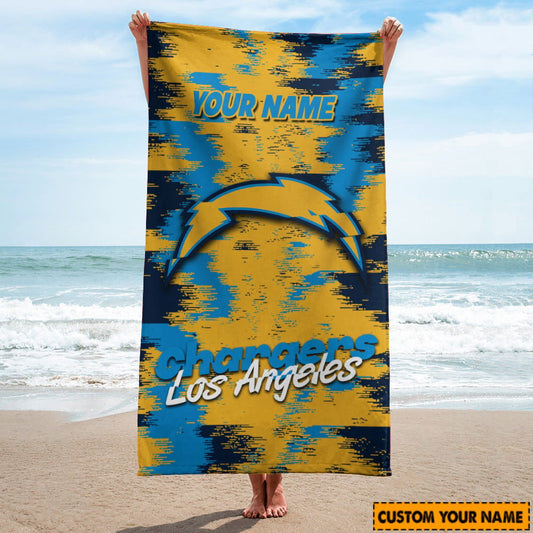 Los Angeles Chargers Personalized Limited Edition Beach Towel  AZBTOWEL058