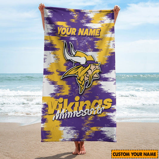 Minnesota Vikings Personalized Limited Edition Beach Towel  AZBTOWEL051
