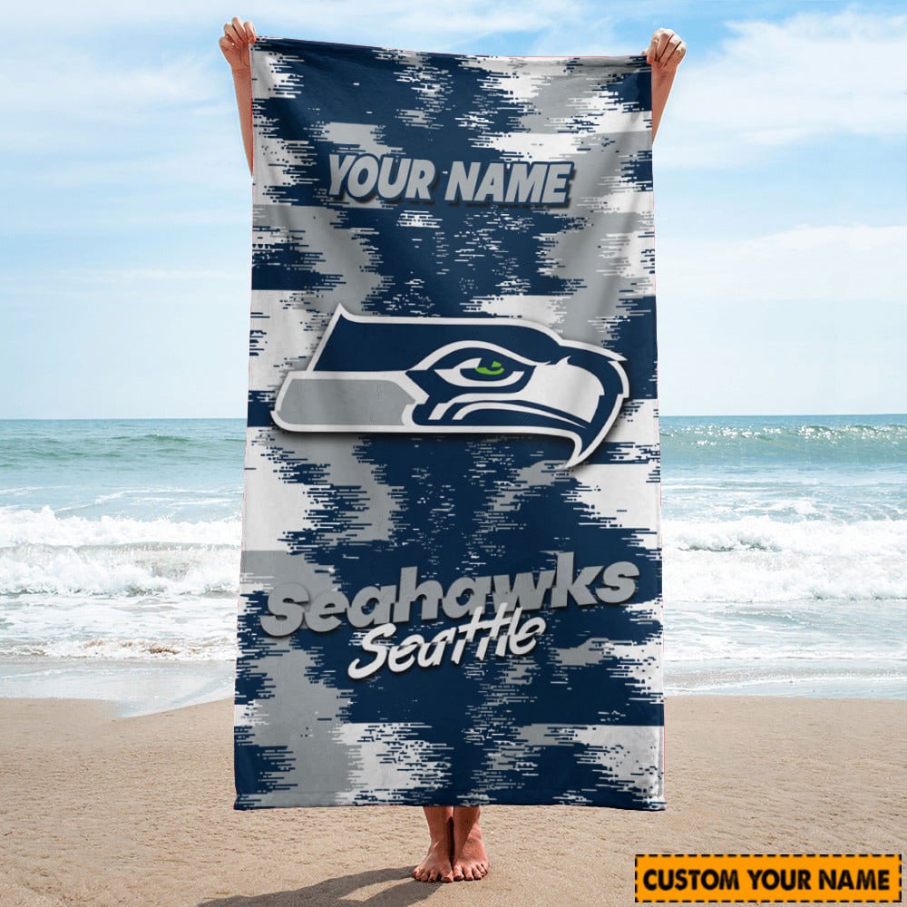 Seattle Seahawks Personalized Limited Edition Beach Towel  AZBTOWEL043