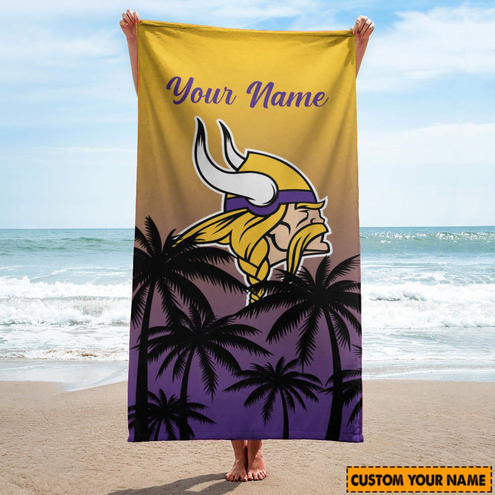 Minnesota Vikings Personalized Limited Edition Beach Towel  AZBTOWEL073