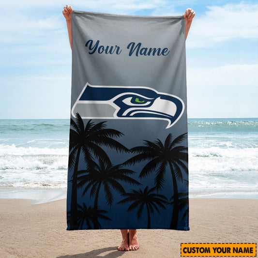 Seattle Seahawks Personalized Limited Edition Beach Towel  AZBTOWEL072