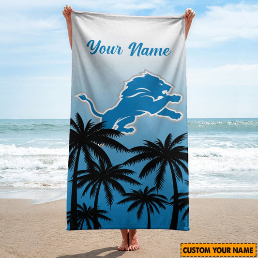 Detroit Lions Personalized Limited Edition Beach Towel AZBTOWEL069
