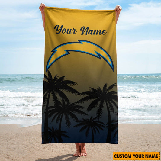 Los Angeles Chargers Personalized Limited Edition Beach Towel  AZBTOWEL078