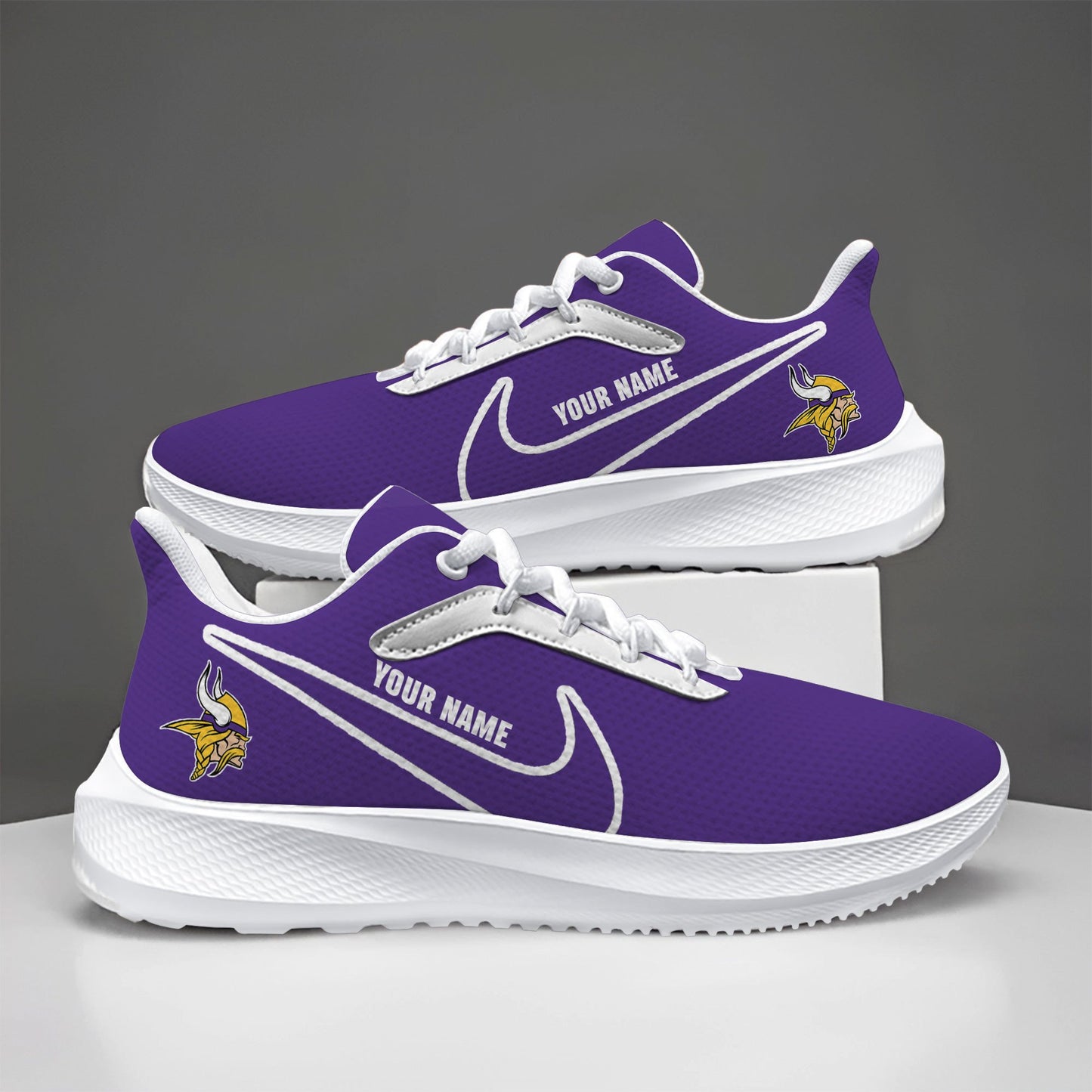 Minnesota Vikings Lightweight Patch Decor Running Shoes NA21