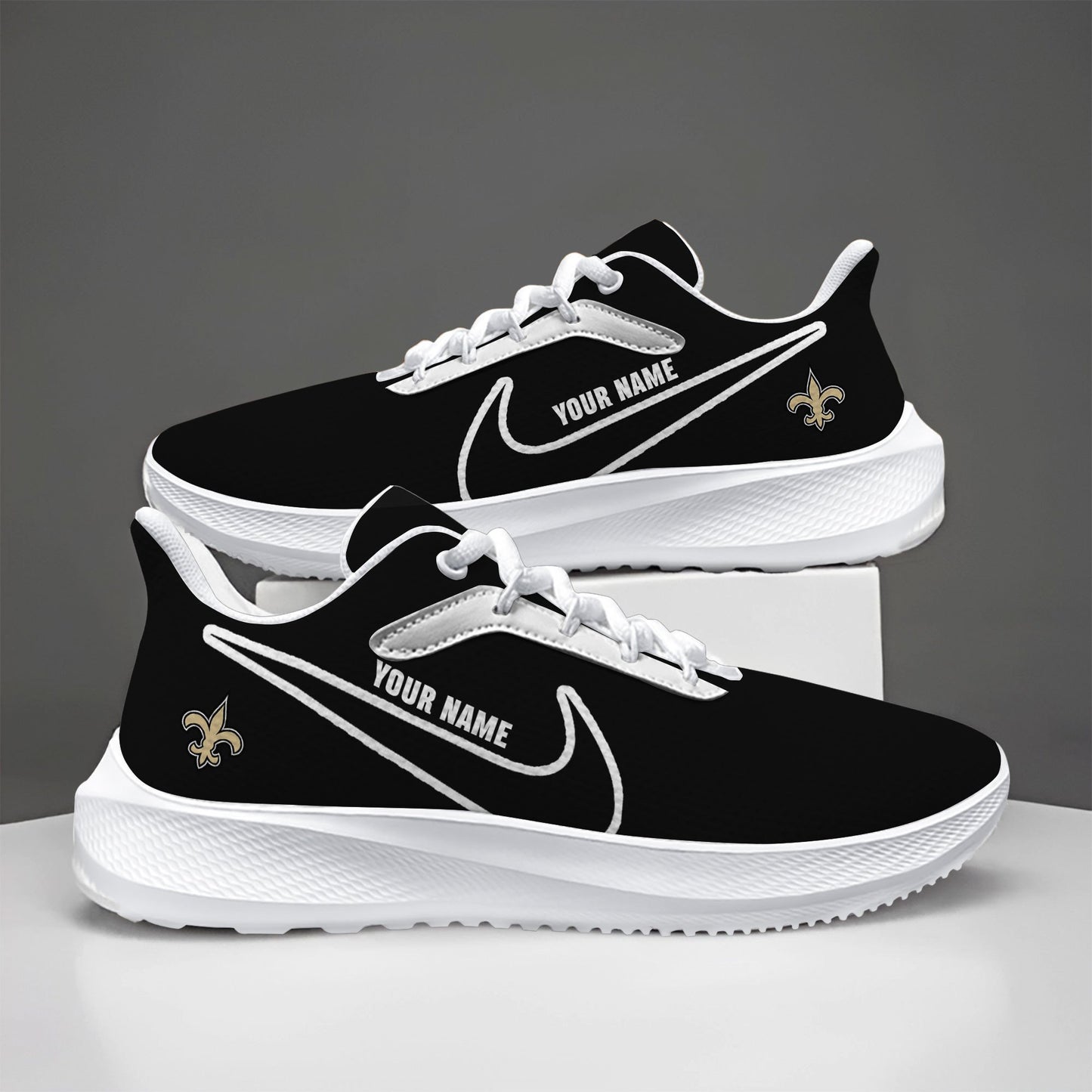 New Orleans Saints Lightweight Patch Decor Running Shoes NK05